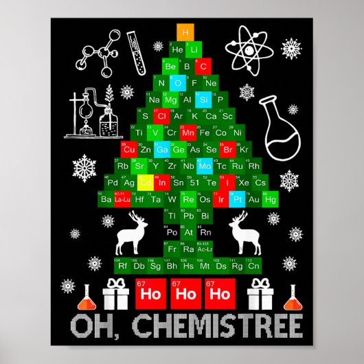 おお 化学のツリー 科学者 化学者 クリスマス 冬至 ポスター (正面)