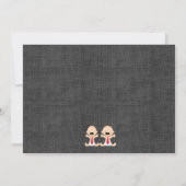 おお……口ひげツインボーイベビーシャワー招待状 招待状 (裏面)