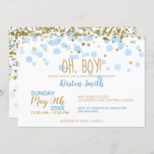 おお、坊や！ブルー&金ゴールド紙吹雪ボーイベビーシャワー