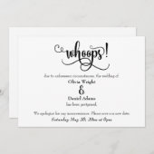 「おお！」 延期ユーモアのあるさ結婚れた発表 招待状 (正面/裏面)