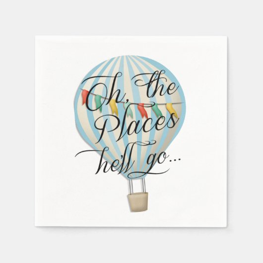 おお、彼が行く場所ボーイホットエアバルーンナプキン スタンダードカクテルナプキン (正面)