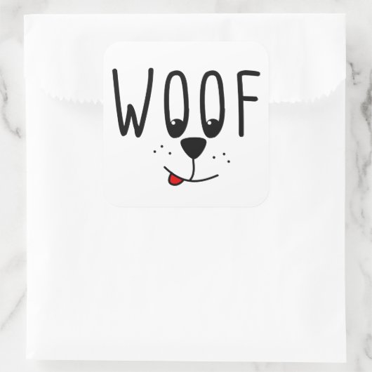 おお！愛玩動物愛玩犬かわいい子犬マンガのギフト スクエアシール (バッグ)