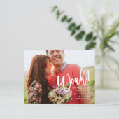 おお!手書きおもしろいブラシスクリプト日付の保存 案内ポストカード (スタンド正面)