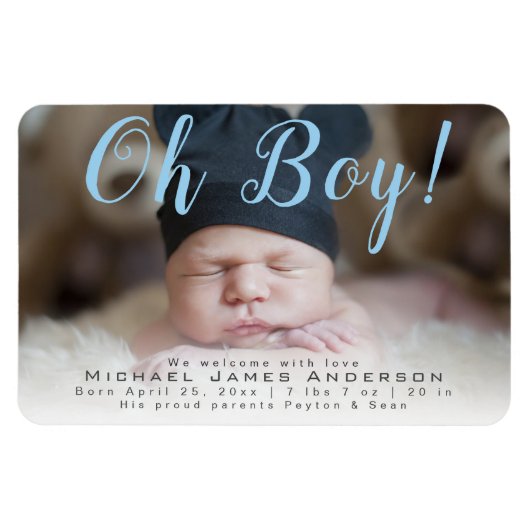 おお！新生児誕生発光磁石 マグネット (横)