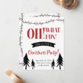 おお！楽しいクリスマスパーティーの招待状！ ノートカード (正面/裏面インサイチュ)