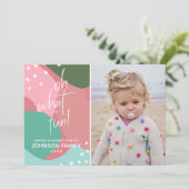 おお！楽しい カラフル モダン アブストラクト クリスマス カード (スタンド正面)