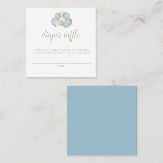 おお！水彩風船おむつラッフルカード スクエア名刺 (正面/裏面)