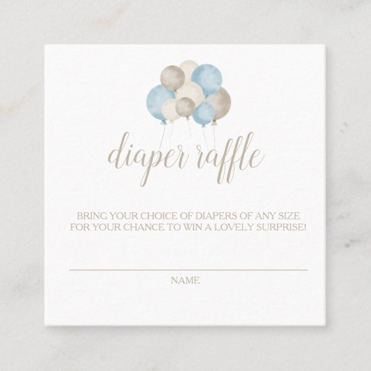 おお！水彩風船おむつラッフルカード スクエア名刺 (正面)