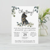 おお!犬の赤ちゃんシャワードイツの羊飼い子犬 招待状 (スタンド正面)