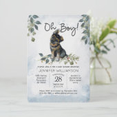 おお！犬の赤ちゃんシャワードイツの羊飼い 招待状 (スタンド正面)