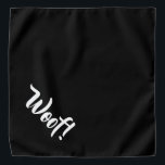 おお!白黒の大きなペットバンダナ バンダナ<br><div class="desc">黒バンダナかわいいおもしろい文字で…おお!町や午後の公園でのペットの夜に最適。より小さいサイズも利用可能。</div>
