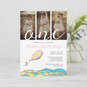 おお!行くぞ!女の子の最初の誕生日の写真 招待状 (スタンド正面)