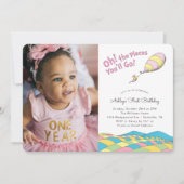 おお!行くぞ! |女の子の誕生日 – 写真 招待状 (正面)