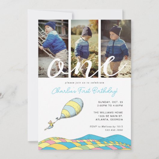 おお!行くぞ! |男の子の誕生日の写真 招待状 (正面)