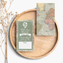 「おお、行く場所よ！」 旅行マップ赤ちゃんシャワー エンクロージャーカード