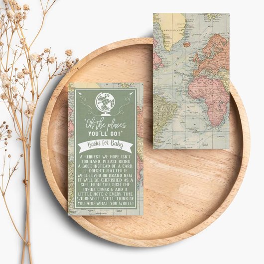 「おお、行く場所よ！」 旅行マップ赤ちゃんシャワー エンクロージャーカード