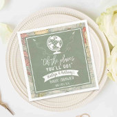 「おお、行く場所よ!」 旅行マップ赤ちゃんシャワー スタンダードカクテルナプキン