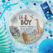 おお!野生のサファリ動物の赤ちゃんシャワー ペーパープレート (パーティー)