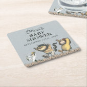 おお！野生のルンプスを始める |赤ちゃんシャワー スクエアペーパーコースター (アングル)