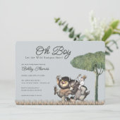 おお!野生のルンプスを始める |赤ちゃんシャワー 招待状 (スタンド正面)