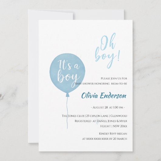 おお！風船ベイビーが生まれる！ 招待状 (正面)