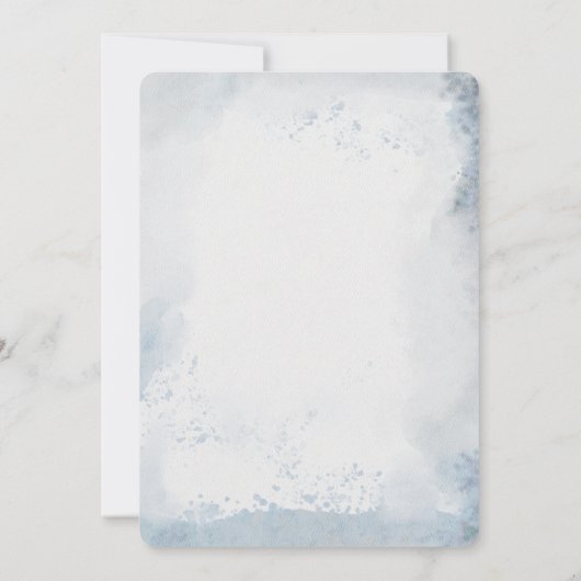 おお!GSD子犬のモダン水の色ベビーシャワー 招待状 (裏面)