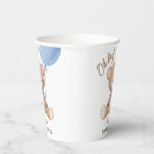 おお | Teddy Bear Blue Balloonベビーシャワー 紙コップ (右)