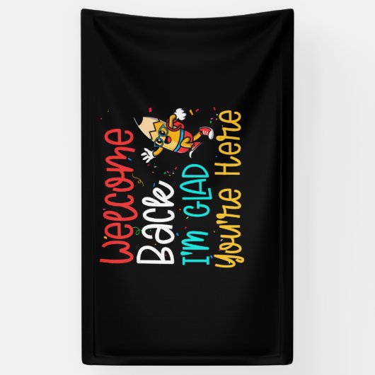 おかえりなさいあなたはここで新学期 横断幕 (縦)