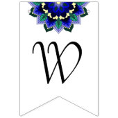 おかえりなさい!ダークブルーのマンダラ バンティングフラッグ (第2の旗)