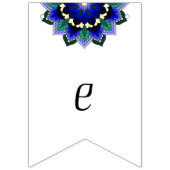 おかえりなさい!ダークブルーのマンダラ バンティングフラッグ (第3の旗)