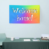 おかえりなさい!明るい虹のグラデーションバナー 横断幕 (トレードショー)