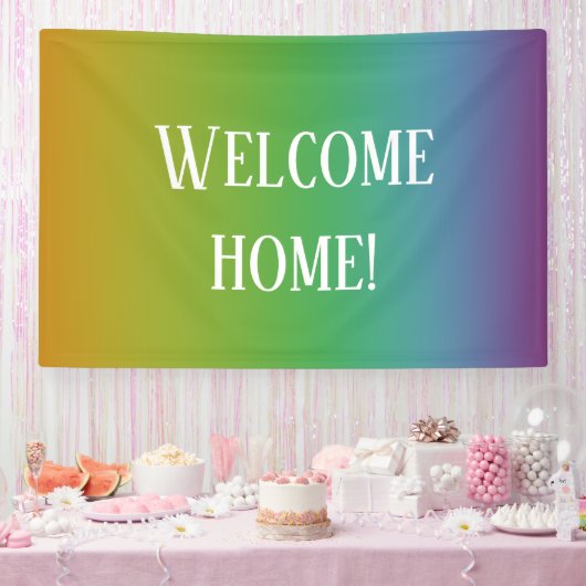 「おかえりなさい！」 虹のグラデーション 横断幕 (パーティー)