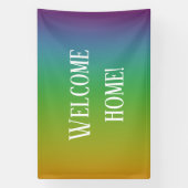 「おかえりなさい！」 虹のグラデーション 横断幕 (縦)