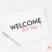 おかえりなさい! 長方形シール (封筒)