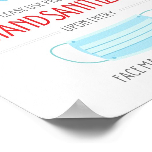 おかえり!入場の際はハンドサニタイザーを使用 ポスター (角)