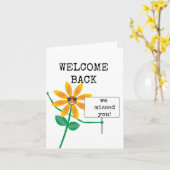 おかえり、私たち恋しく思は、かわいいカード カード (黄色い花)