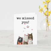 おかえり、私たち恋しく思は、かわいいカード カード (黄色い花)