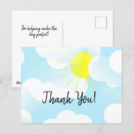 おかげさまで青い空と雲のサニーサマー ポストカード