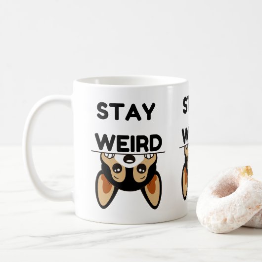 おかしいことを貫け 面白い ボストンテリア カートゥーン 犬 コーヒーマグカップ (ドーナツ)
