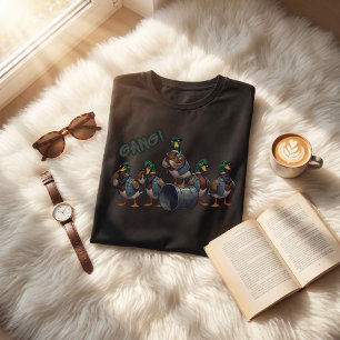 おかしいアヒルのギャング カートゥーンデザイン Tシャツ