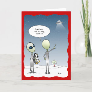 おかしいエイリアンのクリスマスUFOサンタ・ルドルフ シーズンカード