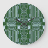 おかしいオタク的コンピューター回路基板パターン ラージ壁時計 (正面)