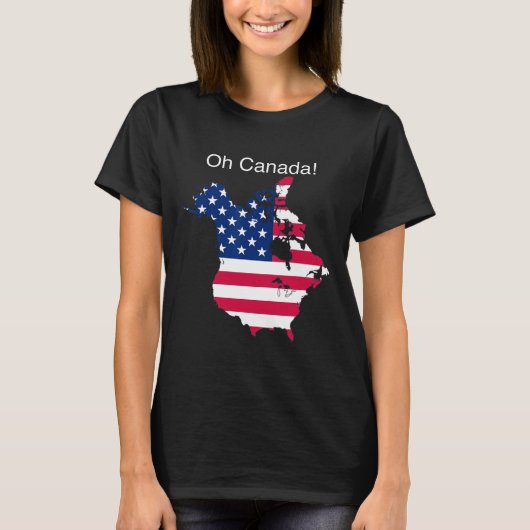 おかしいカナダ トランプ アメリカ地図 2 Tシャツ (正面)