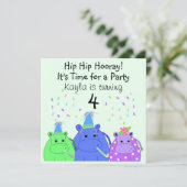 おかしいカバのパーティー招待状 招待状 (スタンド正面)