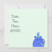 おかしいカバのパーティー招待状 招待状 (裏面)