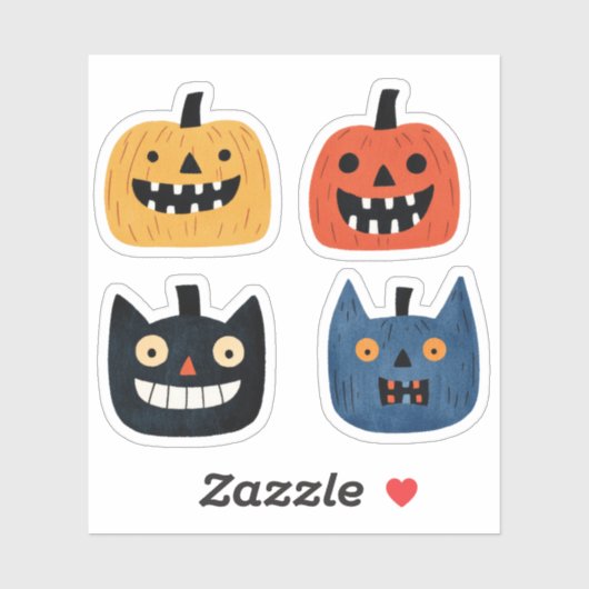 おかしいカボチャの不気味でかわいいハロウィーン シール (シート)