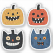 おかしいカボチャの不気味でかわいいハロウィーン シール (正面)