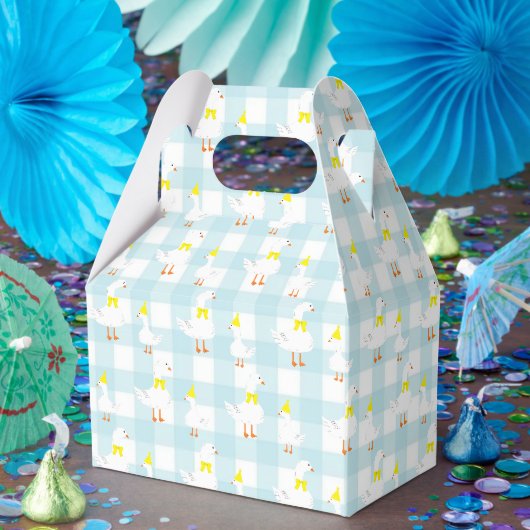おかしいガチョウのギンガム1歳の誕生日 フェイバーボックス (パーティー)