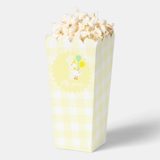 おかしいガチョウのギンガム1歳の誕生日 フェイバーボックス (はじけた状態)