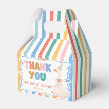 おかしいガチョウのストライプの誕生日パーティーのお返し箱